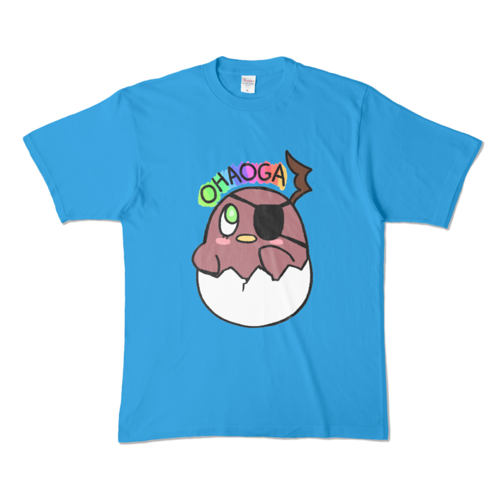 荒咬オウガ 活動半年&4万人記念オリジナルTシャツ 【ターコイズ・XLサイズ】チュンがみTシャツの公式画像