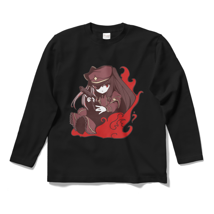 夜見れな オリジナルロングスリーブTシャツ 軍服_黒 - S