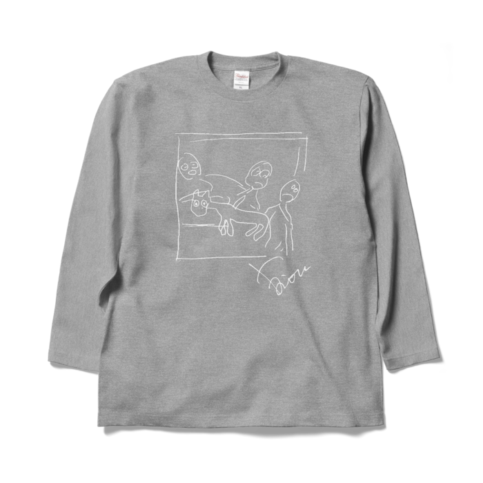 ゲルニカロングスリーブTシャツ 杢グレー - XL