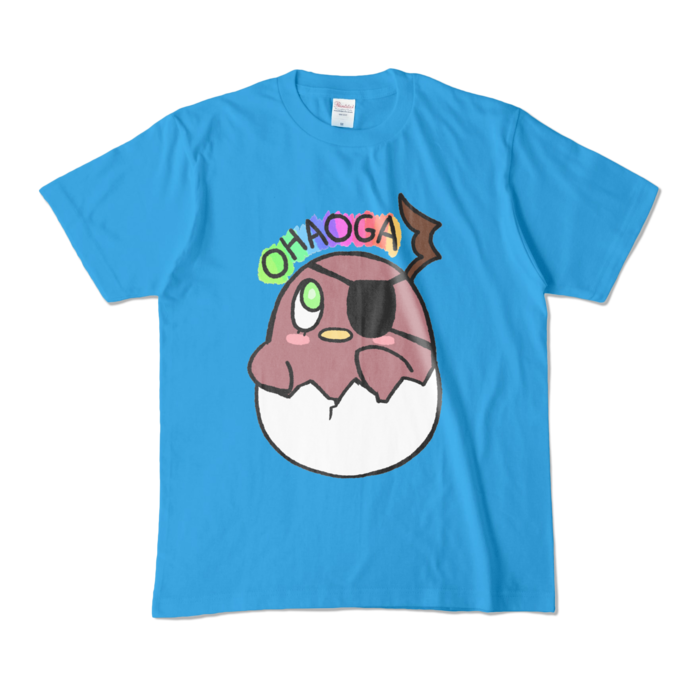 荒咬オウガ 活動半年&4万人記念オリジナルTシャツ 【ターコイズ・Mサイズ】チュンがみTシャツの公式画像