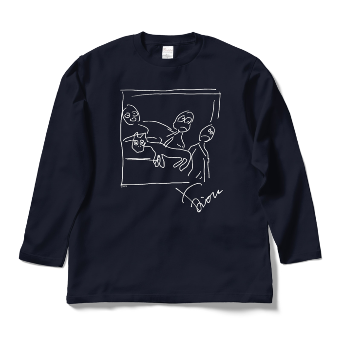 ゲルニカロングスリーブTシャツ ネイビー - L