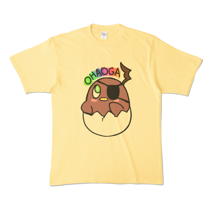 荒咬オウガ 活動半年&4万人記念オリジナルTシャツ 【ライトイエロー・XLサイズ】チュンがみTシャツの公式画像