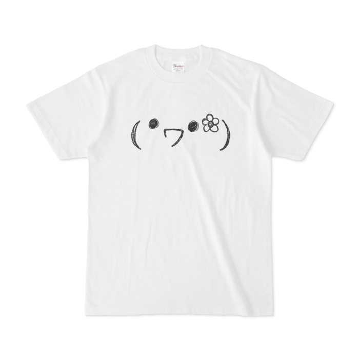本間ひまわり オリジナル白Tシャツ かおもじT(・ワ・)ノシ - S - 白