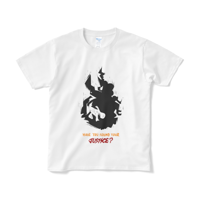 Etna Crimson "Have You Found Your JUSTICE? " Original T-Shirt Design A - White Sの公式画像