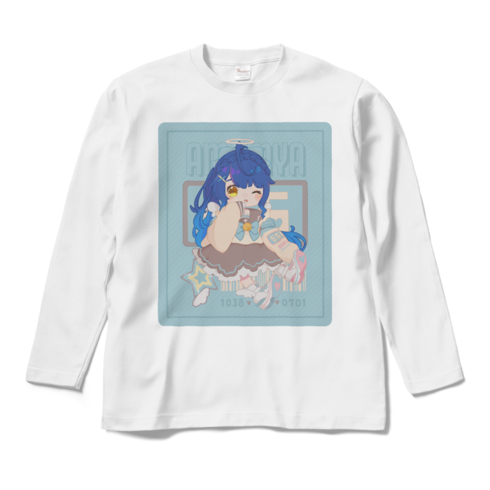天宮こころ の胸ぷりロングスリーブTシャツ ロングスリーブTシャツ - M - ホワイト（ブラウン-ポニーテール）の公式画像