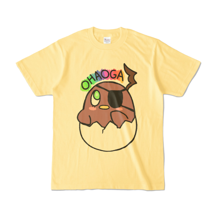 荒咬オウガ 活動半年&4万人記念オリジナルTシャツ 【ライトイエロー・Sサイズ】チュンがみTシャツの公式画像