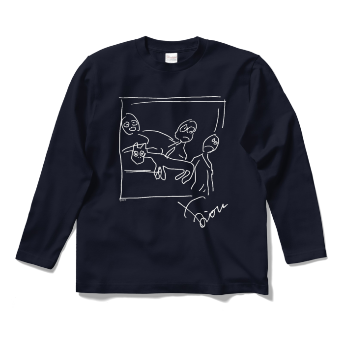 ゲルニカロングスリーブTシャツ ネイビー - S