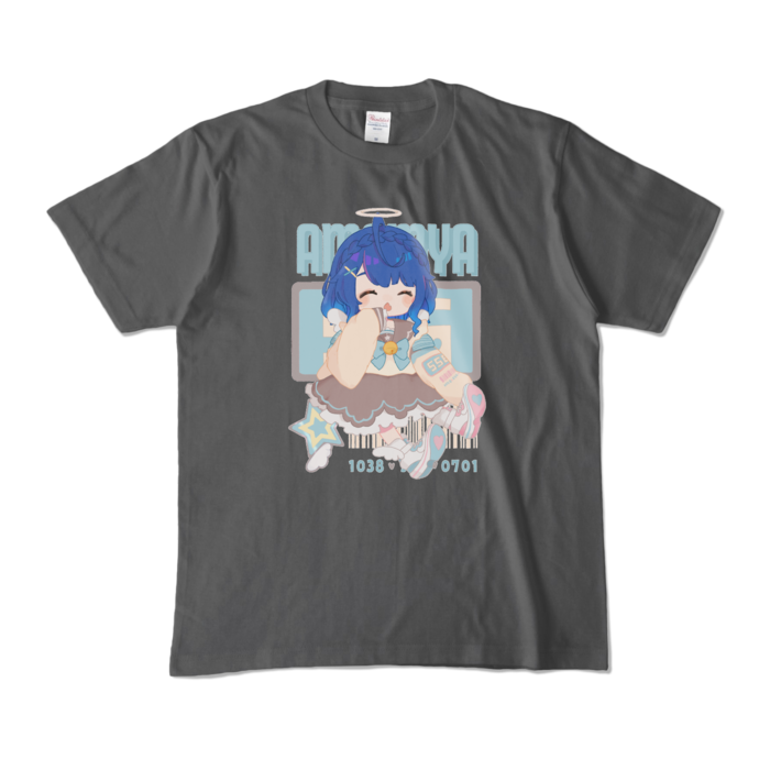 天宮こころ のゆめふわＴシャツ カラーTシャツ - M - チャコールの公式画像