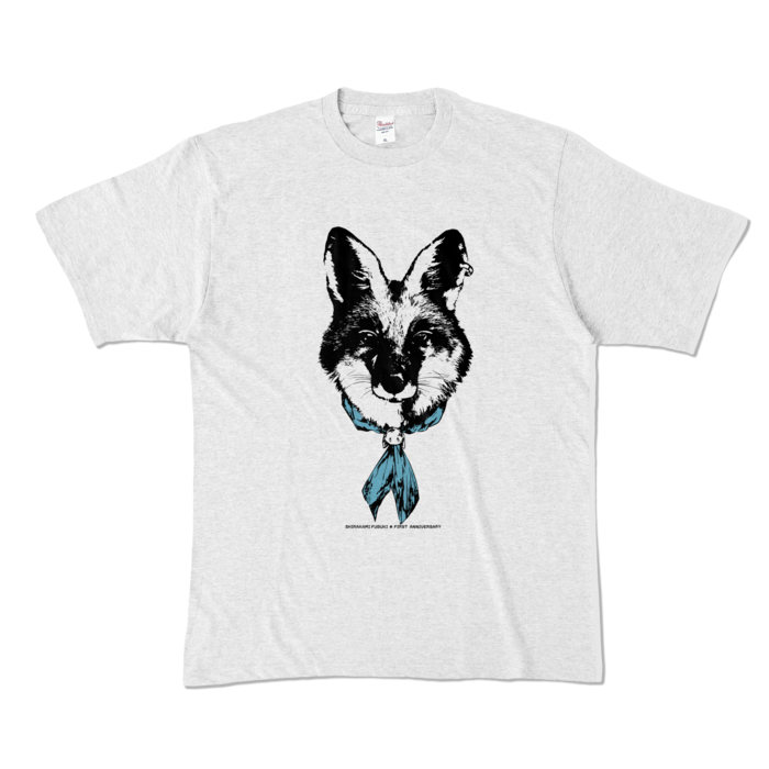 白上フブキ一周年記念Tシャツ（ホワイトアッシュ：色あり） カラーTシャツ - XL - アッシュ (淡色)の公式画像