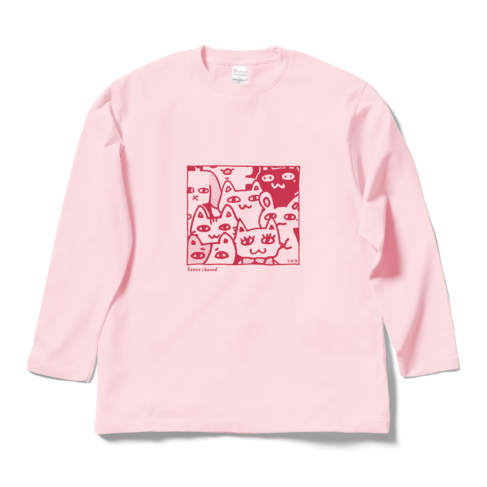 かなえのおみせ オリジナルロングスリーブTシャツ ライトピンク - L