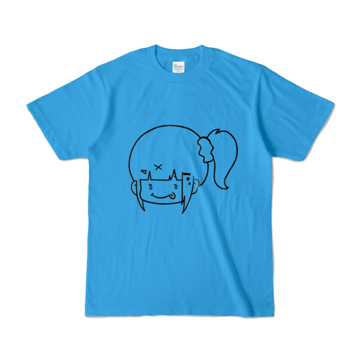 ぺろりんはやちぇTシャツ - S - ターコイズ