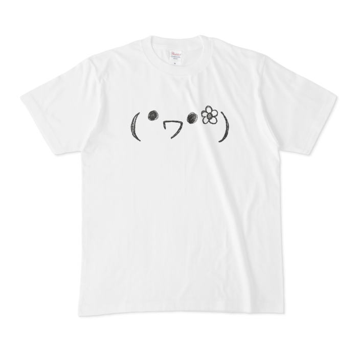 本間ひまわり　オリジナル白Tシャツ かおもじT(・ワ・)ﾉｼ  - M - 白