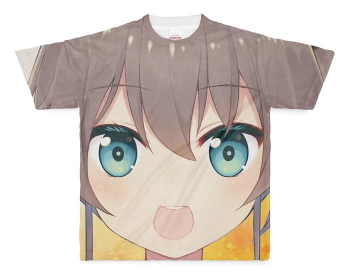 夏色まつり 顔デカTシャツ　みたらし団子咀嚼ボイスつき フルグラフィックTシャツ - M - 正面印刷のみの公式画像