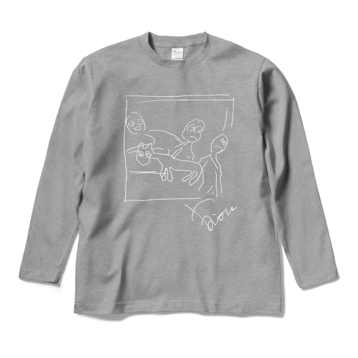 ゲルニカロングスリーブTシャツ 杢グレー - M