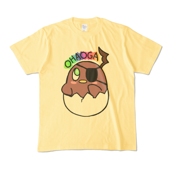 荒咬オウガ 活動半年&4万人記念オリジナルTシャツ 【ライトイエロー・Mサイズ】チュンがみTシャツの公式画像