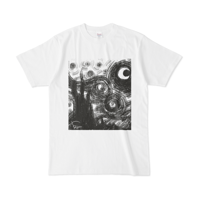 鷹宮リオン 〇月夜Tシャツ Tシャツ - L - 白