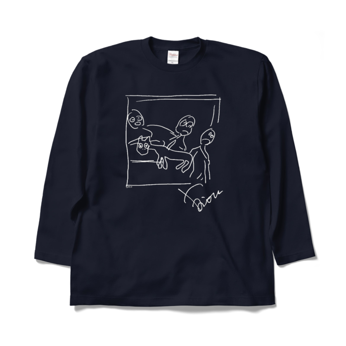 ゲルニカロングスリーブTシャツ ネイビー - XL