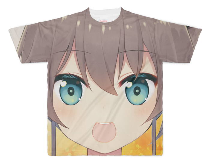 夏色まつり 顔デカTシャツ　みたらし団子咀嚼ボイスつき フルグラフィックTシャツ - XL - 正面印刷のみの公式画像