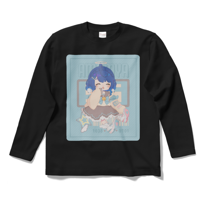 天宮こころ の胸ぷりロングスリーブTシャツ ロングスリーブTシャツ - S - ブラック（ブラウン-ボブ）の公式画像