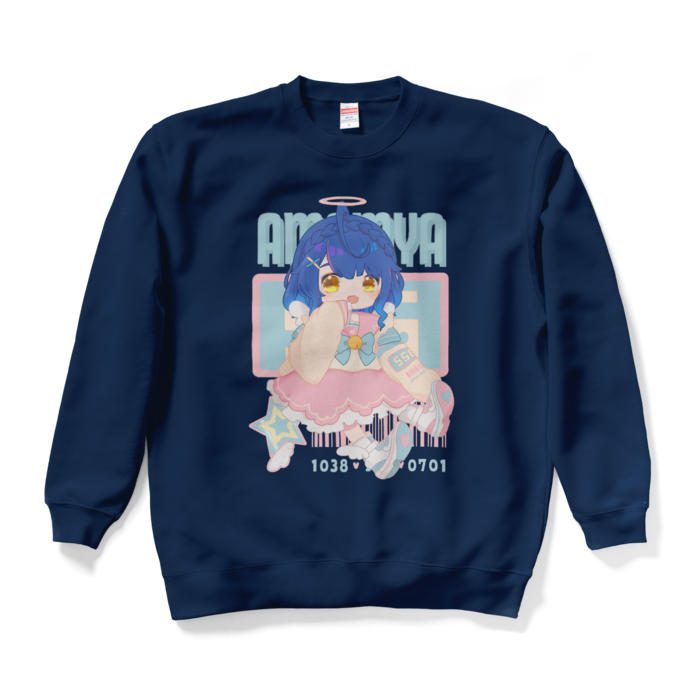 天宮こころ ゆめふわスウェット スウェット - XL - ネイビー（ピンク-ボブ全面）の公式画像