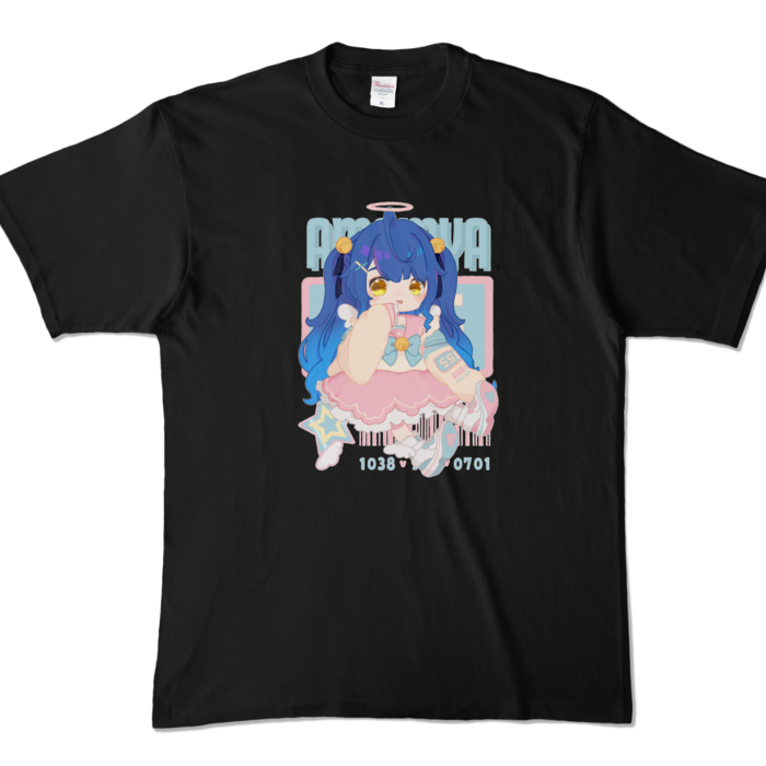 天宮こころ のゆめふわＴシャツ カラーTシャツ - XL - ブラックの公式画像