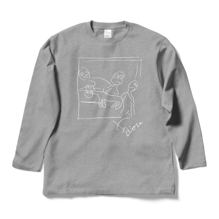 ゲルニカロングスリーブTシャツ 杢グレー - L