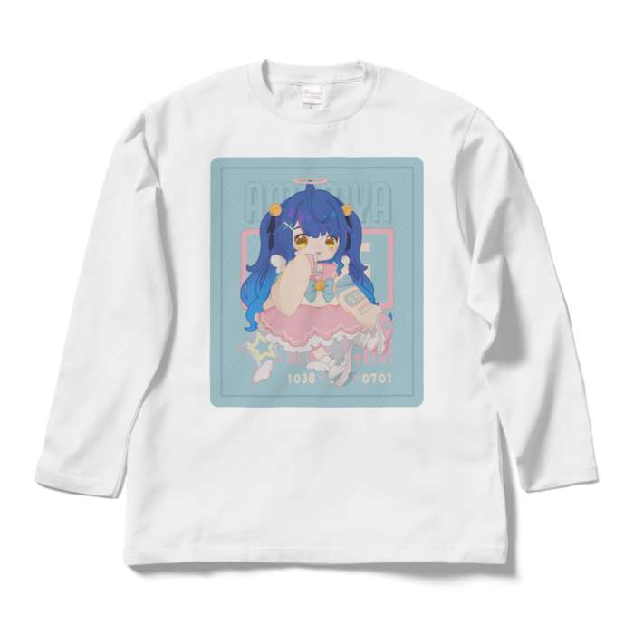 天宮こころ の胸ぷりロングスリーブTシャツ ロングスリーブTシャツ - L - ホワイト（ピンク-ハーフツイン）の公式画像