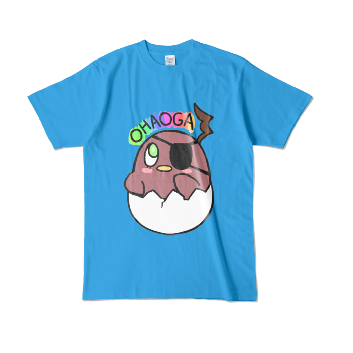 荒咬オウガ 活動半年&4万人記念オリジナルTシャツ 【ターコイズ・Lサイズ】チュンがみTシャツの公式画像