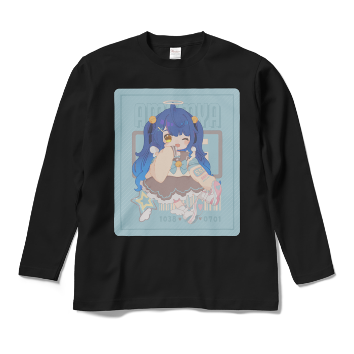 天宮こころ の胸ぷりロングスリーブTシャツ ロングスリーブTシャツ - M - ブラック（ブラウン-ハーフツイン）の公式画像
