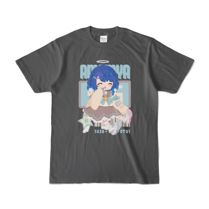 天宮こころ のゆめふわＴシャツ カラーTシャツ - S - チャコールの公式画像