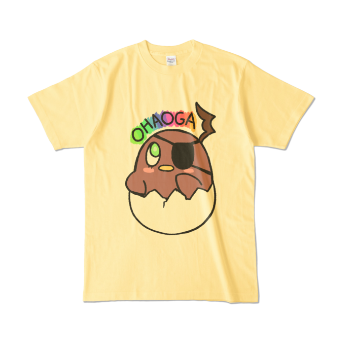 荒咬オウガ 活動半年&4万人記念オリジナルTシャツ 【ライトイエロー・Lサイズ】チュンがみTシャツの公式画像