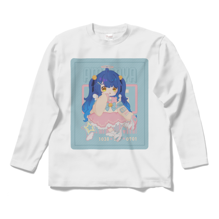 天宮こころ の胸ぷりロングスリーブTシャツ ロングスリーブTシャツ - S - ホワイト（ピンク-ハーフツイン）の公式画像