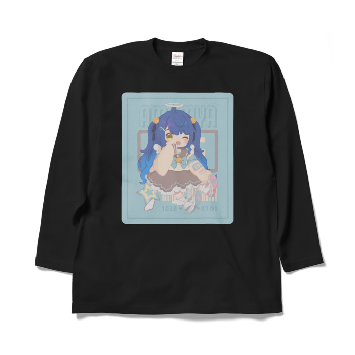 天宮こころ の胸ぷりロングスリーブTシャツ ロングスリーブTシャツ - XL - ブラック（ブラウン-ハーフツイン）の公式画像
