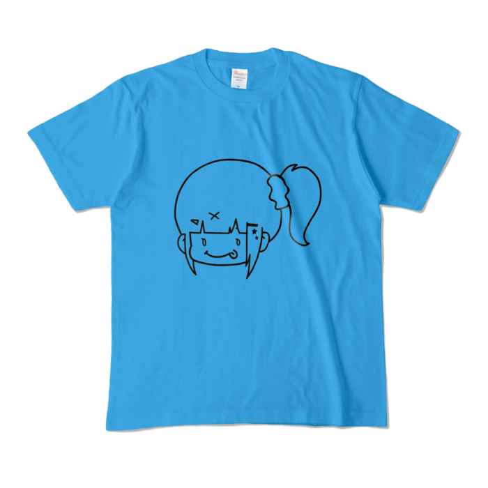 ぺろりんはやちぇTシャツ - M - ターコイズ