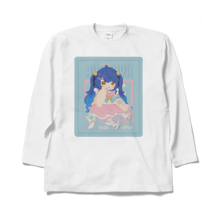 天宮こころ の胸ぷりロングスリーブTシャツ ロングスリーブTシャツ - XL - ホワイト（ピンク-ハーフツイン）の公式画像