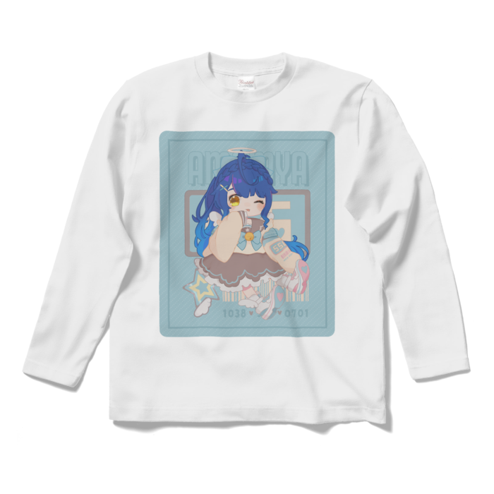 天宮こころ の胸ぷりロングスリーブTシャツ ロングスリーブTシャツ - S -  ホワイト（ブラウン-ポニーテール）の公式画像