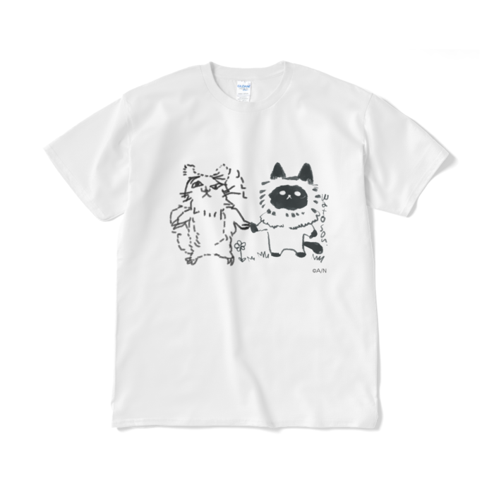 おさんぽ白Tシャツ - XL
