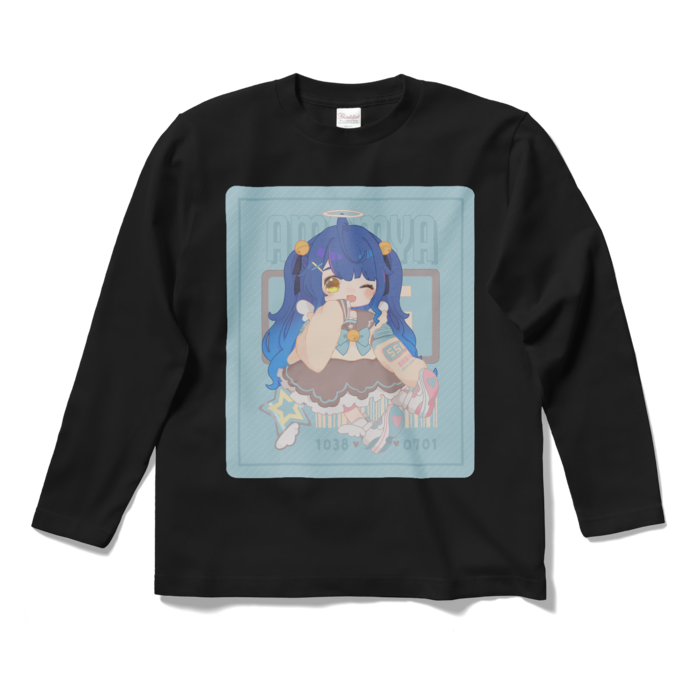 天宮こころ の胸ぷりロングスリーブTシャツ ロングスリーブTシャツ - S - ブラック（ブラウン-ハーフツイン）の公式画像
