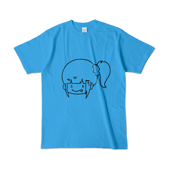 ぺろりんはやちぇTシャツ - L - ターコイズ