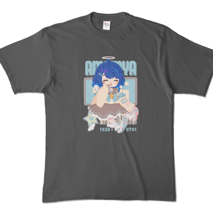 天宮こころ のゆめふわＴシャツ カラーTシャツ - XL - チャコールの公式画像