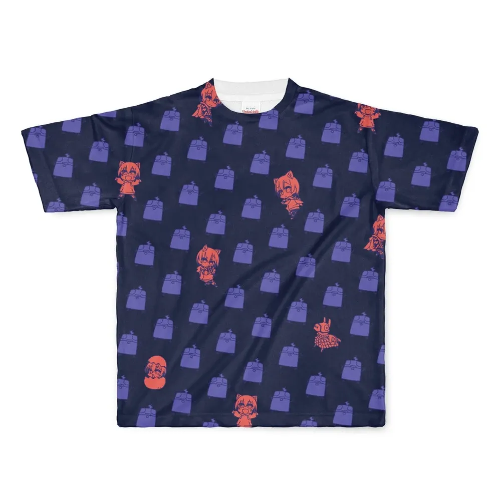 ロボットだから真冬に半袖でも寒くないもんフルグラフィックTシャツ
