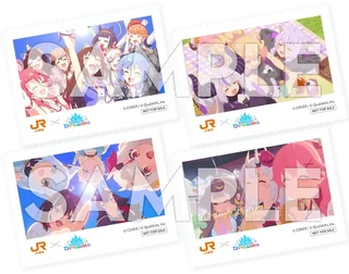 JR東海✕hololive Dreams 東海道新幹線乗車ノベルティ第2弾「ホロドリOPアニメフォトカード」全4種の見本画像