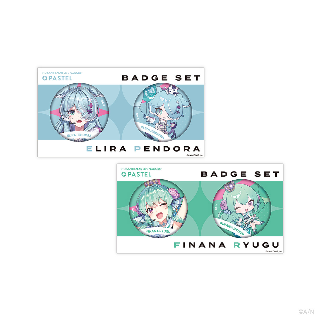 【NIJISANJI EN AR LIVE "COLORS"】缶バッジセット LazuLight エリーラ ペンドラの公式画像