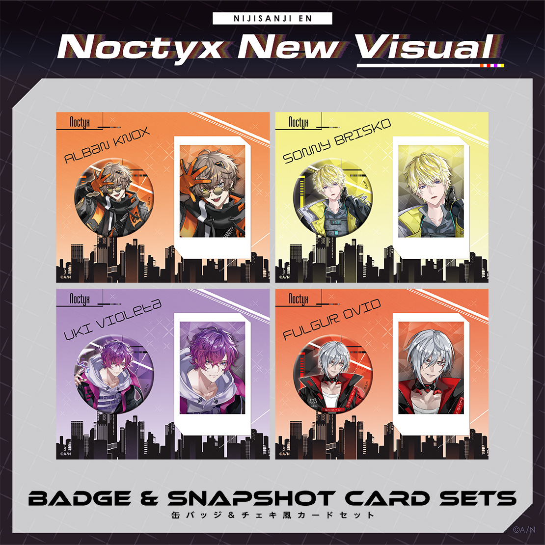 【Noctyx New Visual】缶バッジ&チェキ風カードセット サニー・ブリスコー