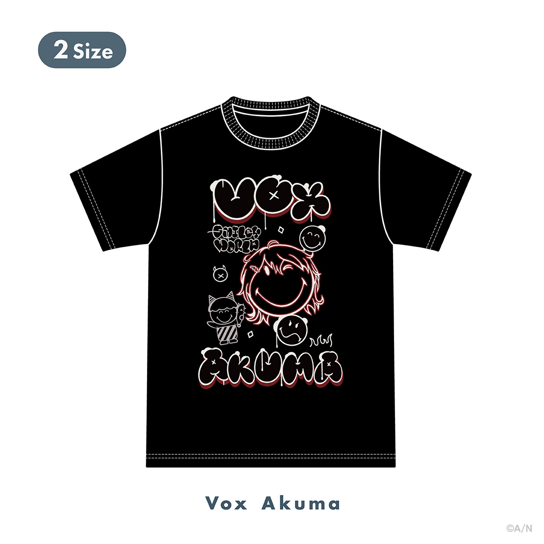 【NIJISANJI EN×SmileyWorld】Tシャツ ヴォックス・アクマ BLACK Large