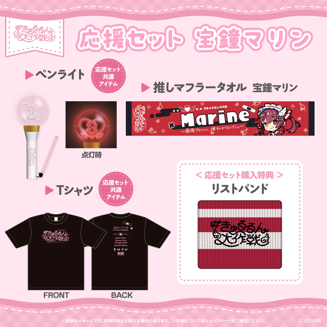 【2次販売】hololive 3rd Generation Live #きゅるるん大作戦 〜最強アイドル、推すしかないでしょ〜 ライブグッズ 応援セット 宝鐘マリン