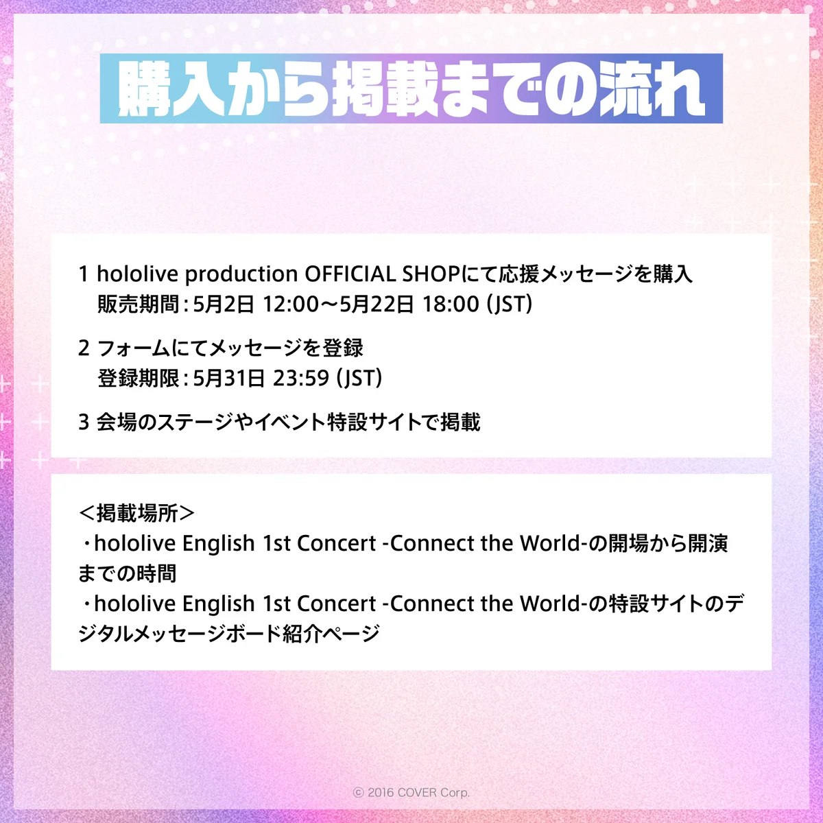 『hololive English 1st Concert -Connect the World- 』デジタルメッセージボードの商品画像