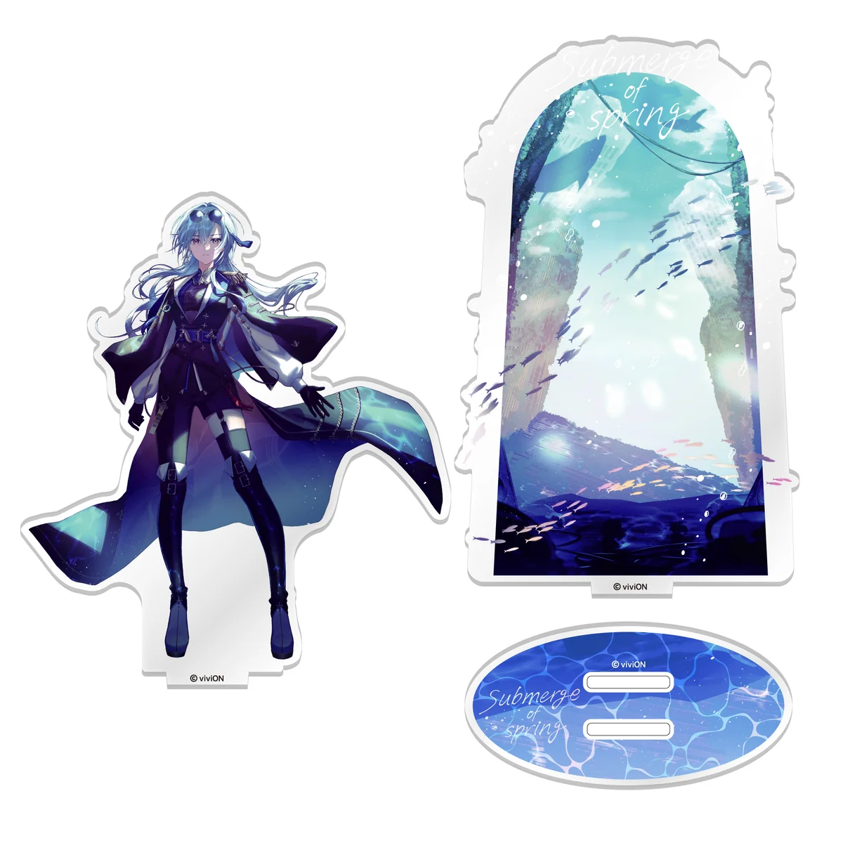 あおぎり高校 春雨麗女 1st ONE-MAN LIVE 「submerge of spring」グッズ 背景付アクリルスタンドの商品画像