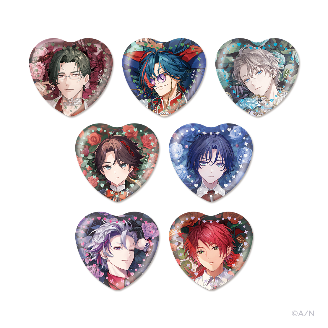【Rose Valentine】ランダムハート型缶バッジ