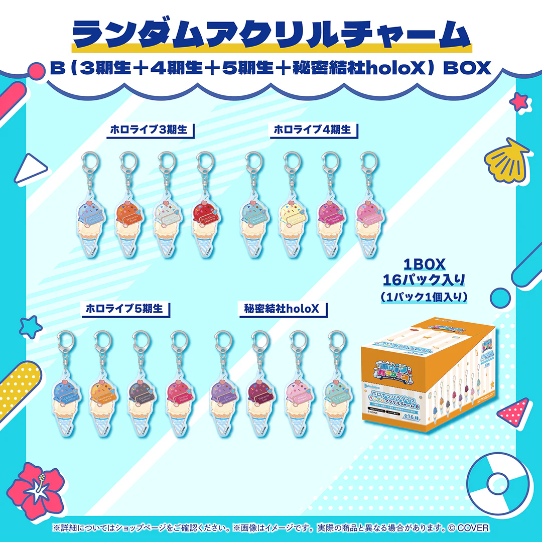 ホロナツパラダイス グッズ vol.1 ランダムアクリルチャーム B (3期生＋4期生＋5期生＋秘密結社holoX）（BOX）の公式画像